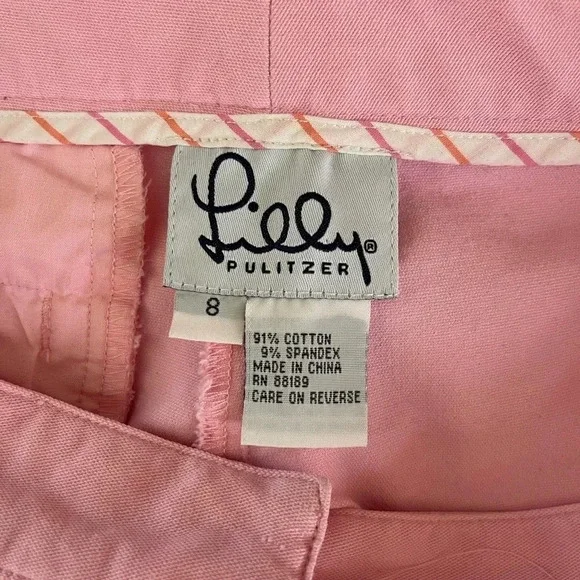 Lilly Pulitzer pink cropped trouser flat front pants Size 8 - Picture 4 of 5